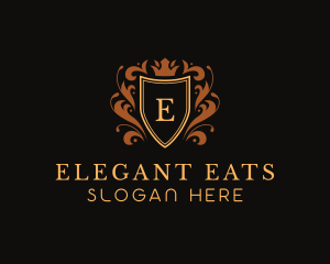 Elegant Ornament Shield logo design