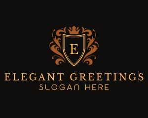 Elegant Ornament Shield logo design