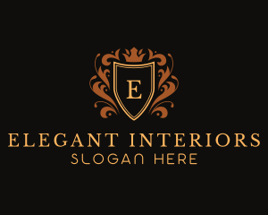 Elegant Ornament Shield logo design