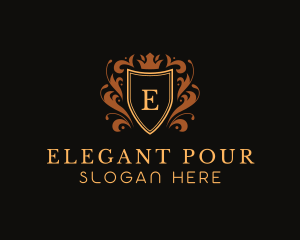 Elegant Ornament Shield logo design