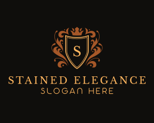 Elegant Ornament Shield logo design