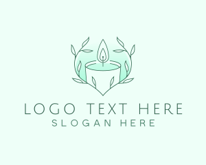 Massage - Candle Wax Leaf logo design