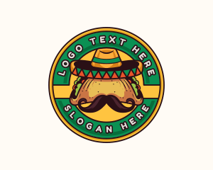 Mustache - Mexican Hat Taco logo design