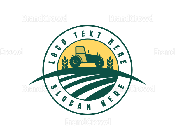Tractor Crop Harvest Logo