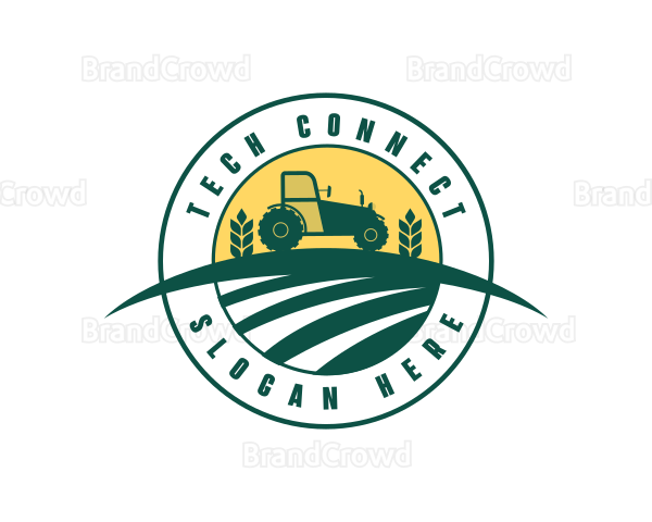 Tractor Crop Harvest Logo