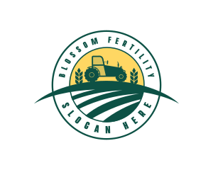 Tractor Crop Harvest logo design