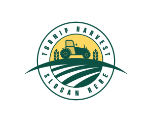 Tractor Crop Harvest logo design