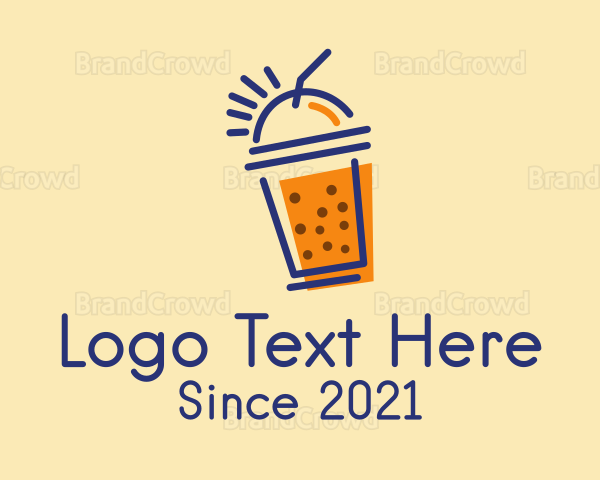 Milk Tea Beverage Logo