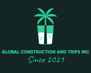 Palm Tree - Tropical Drink Cooler logo design