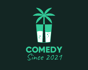 Coconut Tree - Tropical Drink Cooler logo design