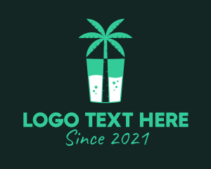 Vacation - Tropical Drink Cooler logo design