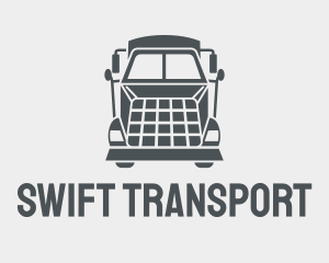 Gray Truck Transport logo design