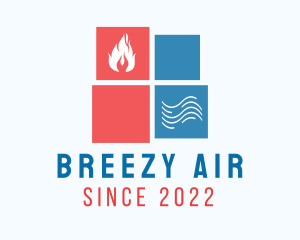 Air Fire Heating Cooling logo design