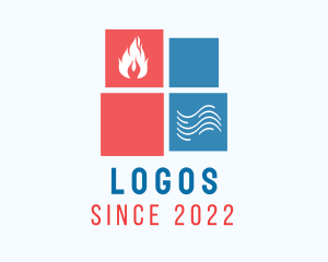 Heating - Air Fire Heating Cooling logo design