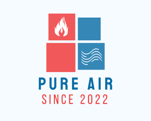 Air Fire Heating Cooling logo design