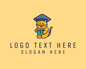 Learning Center - Cat School Graduation logo design