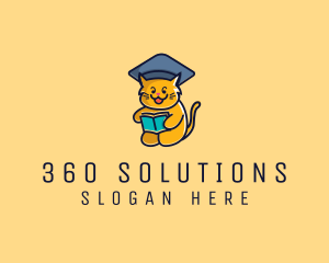 Cat School Graduation logo design