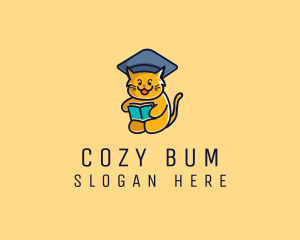 Cat School Graduation logo design