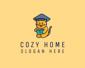 Cat School Graduation logo design