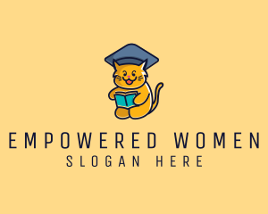 Cat School Graduation logo design