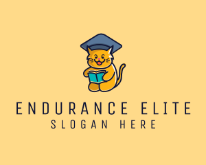 Cat School Graduation logo design