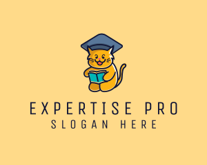 Cat School Graduation logo design