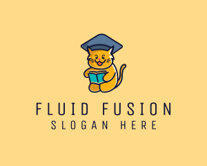 Cat School Graduation logo design