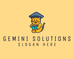 Cat School Graduation logo design