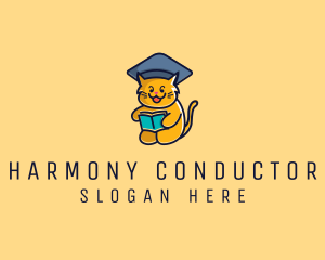 Cat School Graduation logo design