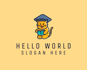 Cat School Graduation logo design