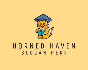 Cat School Graduation logo design