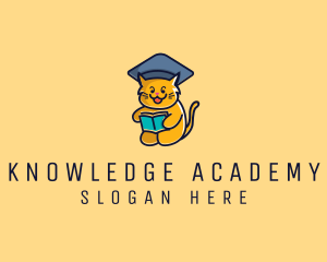 School - Cat School Graduation logo design