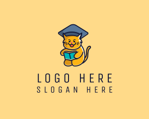 Cat School Graduation logo design