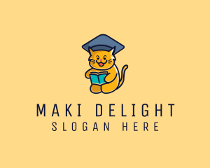 Cat School Graduation logo design