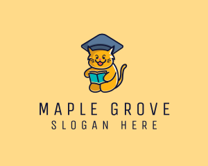 Cat School Graduation logo design