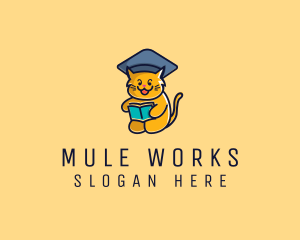 Cat School Graduation logo design