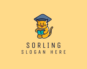 Cat School Graduation logo design