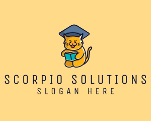 Cat School Graduation logo design