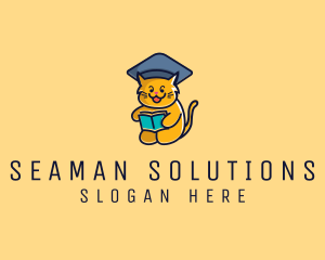 Cat School Graduation logo design