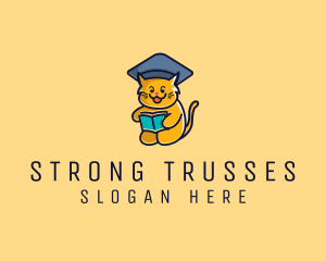 Cat School Graduation logo design