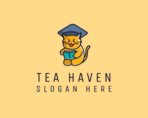 Cat School Graduation logo design