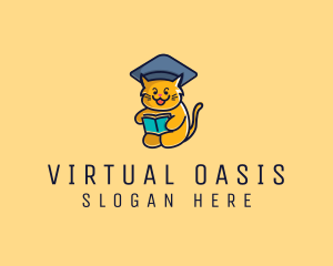 Cat School Graduation logo design