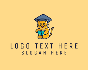 Reading - Cat School Graduation logo design