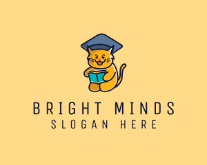 School - Cat School Graduation logo design