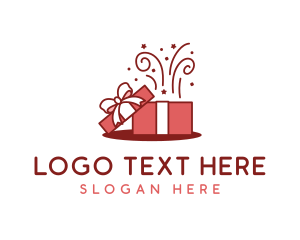 Gift Wrapping - Confetti Gift Box logo design