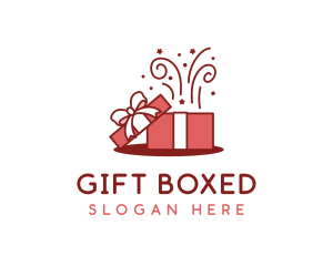 Present - Confetti Gift Box logo design
