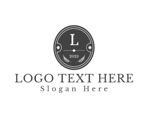 Letter - Prestigious Circle Wreath Club logo design