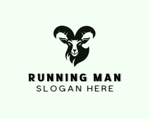 Markhor - Mountain Ram Goat logo design