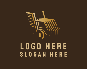 Delivery Truck - Gold Truck Vehicle logo design