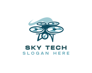 Drone Racing Quadcopter logo design